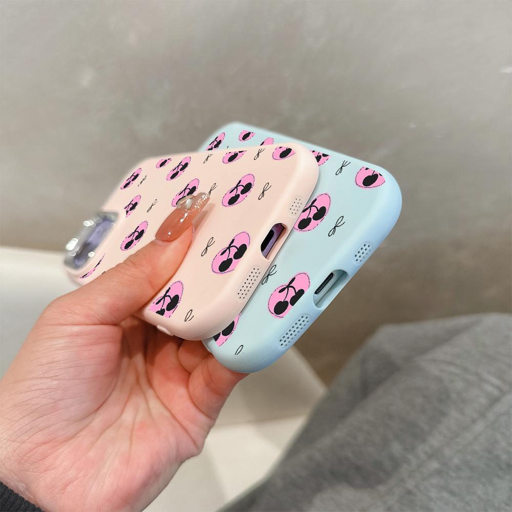 Для OPPO A18 A38 A54 A60 A96 Reno12 F 8T 8Z Vivo V30 V40 Y15s Y22 Y27 Y30 Y36 Love Cherry Design Мягкий силиконовый чехол цвета конфет, противоударный