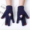 Half-finger Flip Gloves Winter Wool Knitted Gloves Touch Screen Thickened Warm and Cold-proof Student Riding Female Winter Fingers