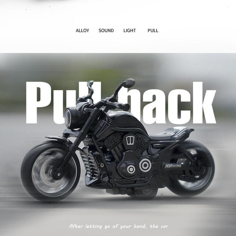 1/12 масштаб мотоцикла, литая под давлением модель игрушки, игрушка с откатом со звуком и светом для детей, коллекция подарков для мальчиков и девочек