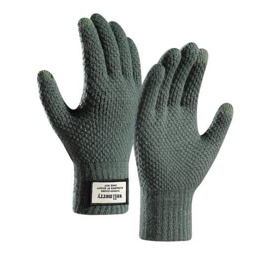 1 пара перчаток трикотажные эластичные перчатки с длинными пальцами, утолщенные однотонные перчатки для сенсорного экрана с отличным трением, морозостойкие велосипедные перчатки для кемпинга