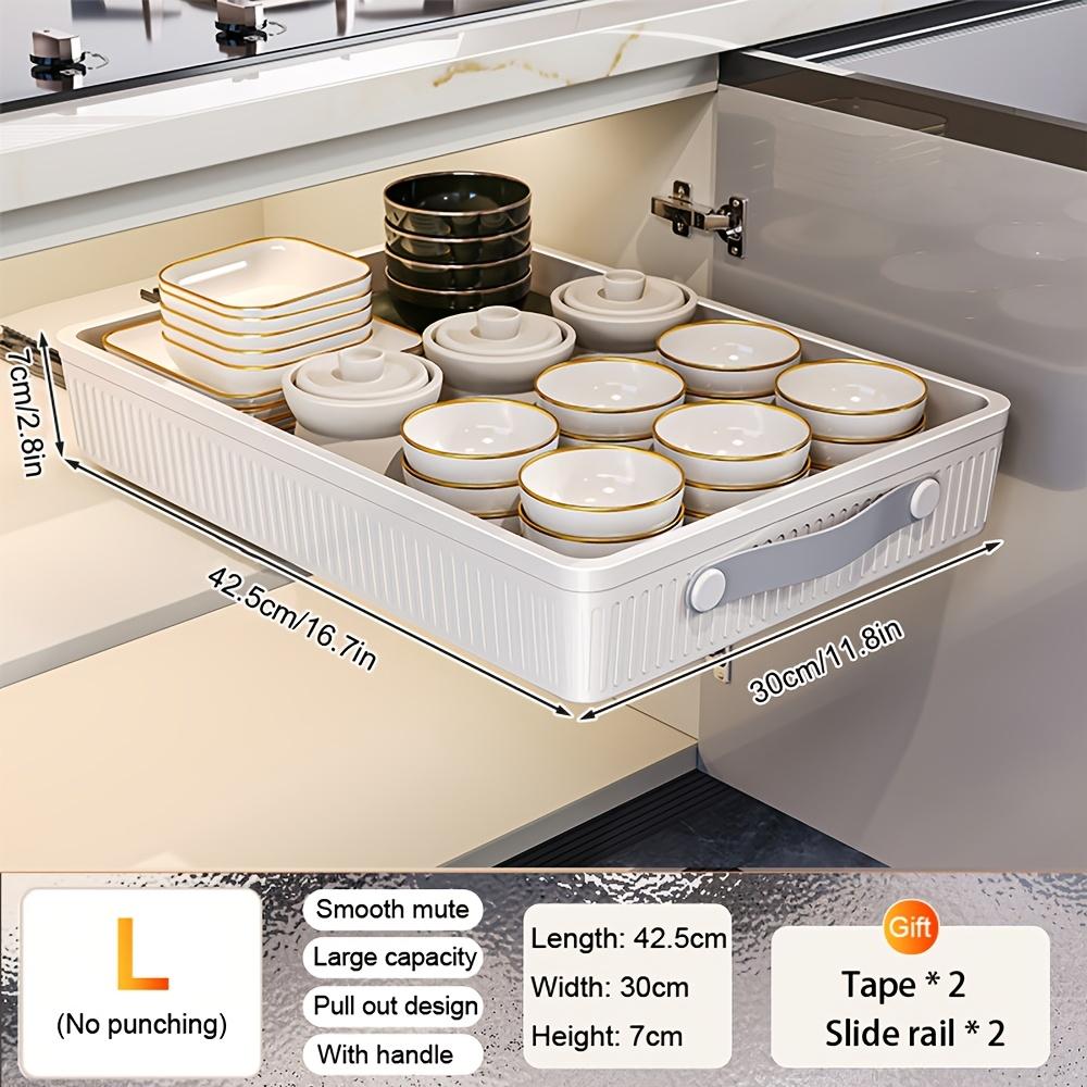 1 шт. Кухонный шкаф, ящики для хранения с выдвижными направляющими, выдвижной кухонный лоток для хранения, полка-органайзер для специй