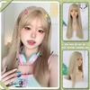 WTB Long Straight Multicolor Synthetic Wig Female Long Straight Hair Cosplay Natural Air Straight Bangs Wig