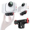Для Insta360 Go Ultra Металлическая быстросъемная база Двухпортовая конструкция с отверстиями для винтов 1/4" Складная база с двойными зажимами Кронштейн-удлинитель