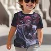 Summer Round Neck 3D Jujutsu Kaisen Satoru Gojo Printed Top Fashionable Casual Short Sleeved Children's Boy T-shirts