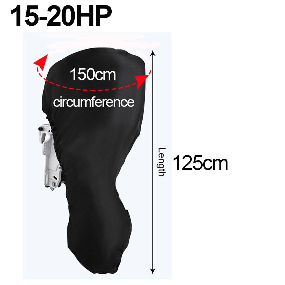 Outboard Motor Cover 420D Waterproof Boat Motor Cover 0-350HP UV-Proof Black boat marine engine cover for Boat motors