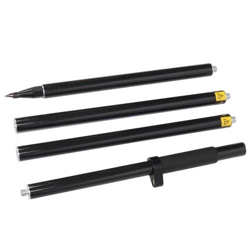 4 Section Prismatic Pole, Level Bubble 2 Meter Total Station Prismatic Pole Aluminum Alloy for Tunnel Subway Mine Highway