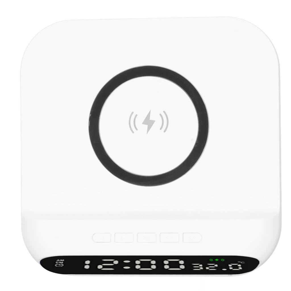 Беспроводное зарядное устройство Будильник Многофункциональный дисплей температуры LED 10 Вт Постепенное увеличение сигнала будильника