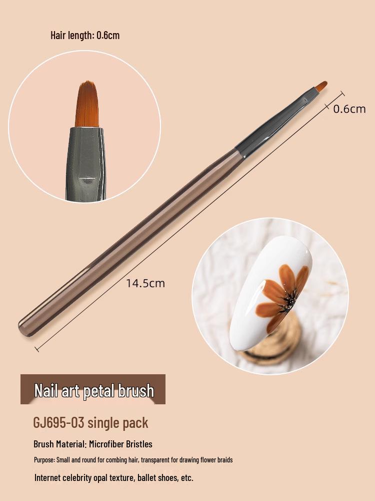 Nail Art Brush & Painting Gel Set with French Round Head & Long-lasting Base Coat