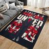 Football Club Area Rug, Manchester United Squad Manager United Red Black Collage Print, Soccer Fan Room Decor, Non-Slip Mat