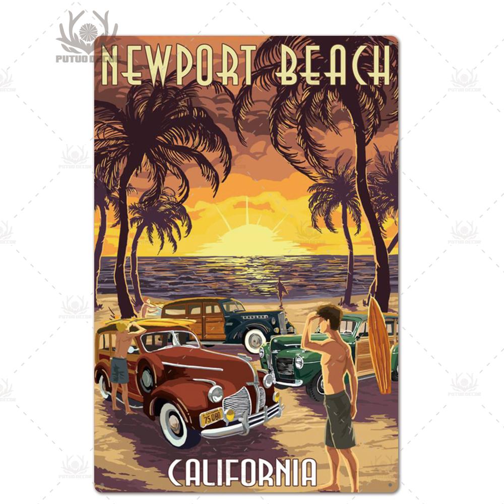 Decor Travel Tin Sign Plaque Metal Plate Vintage Wall Art Poster for Home Living Room Beach House Iron Painting