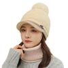 Autumn Winter Warm Hat Set Women's Knitted Duckbill Hat Rabbit Fur Thick Women's Hat Scarf Ear Protection Hat Two-piece Set Hats & Caps (women’s)