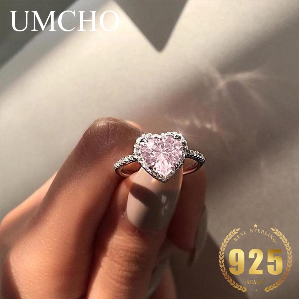 Umcho Изысканное платиновое кольцо в форме сердца для женщин, модные свадебные кольца, свадебные украшения, подарки