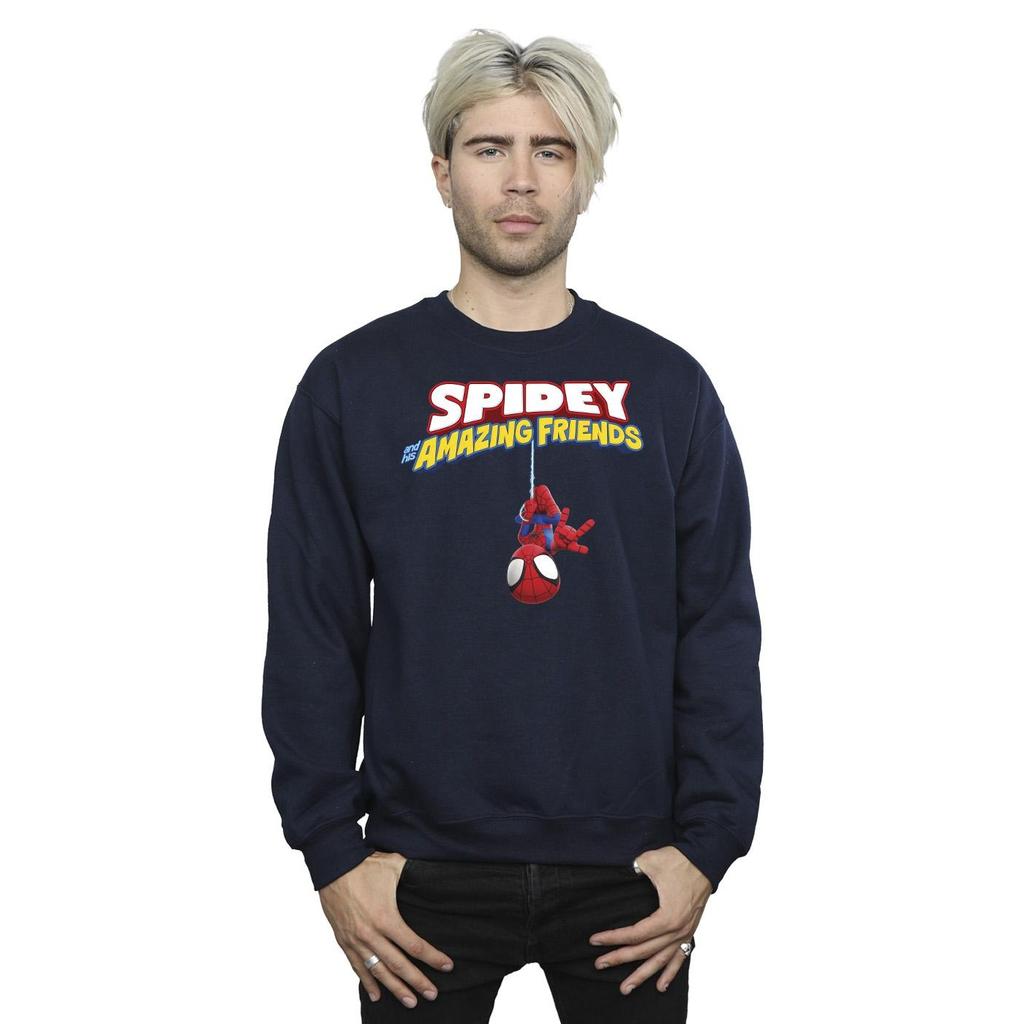 Marvel Mens Spider-Man Hanging Upside Down Sweatshirt
