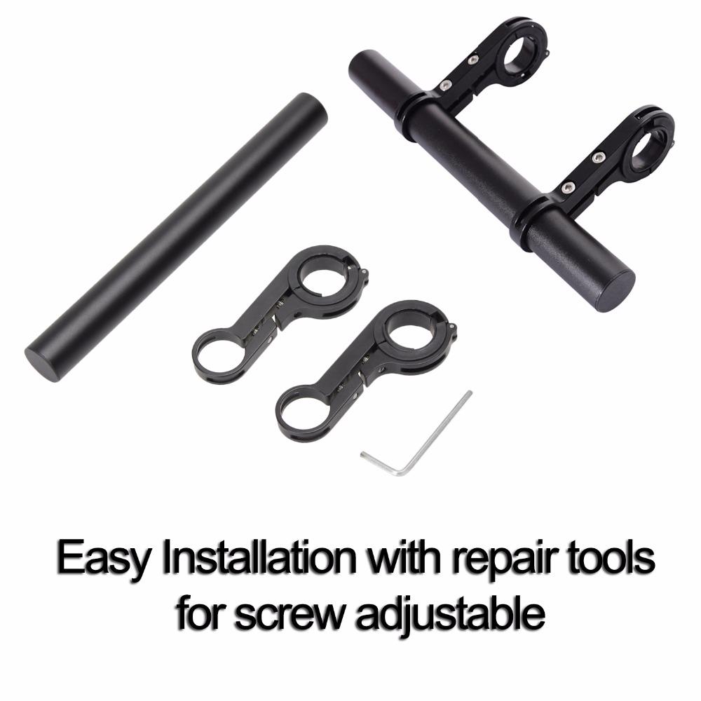 Outdoor Lamp Mount Front Double Tube Bracket Fiber Bike Handlebar Extender Aluminum Alloy