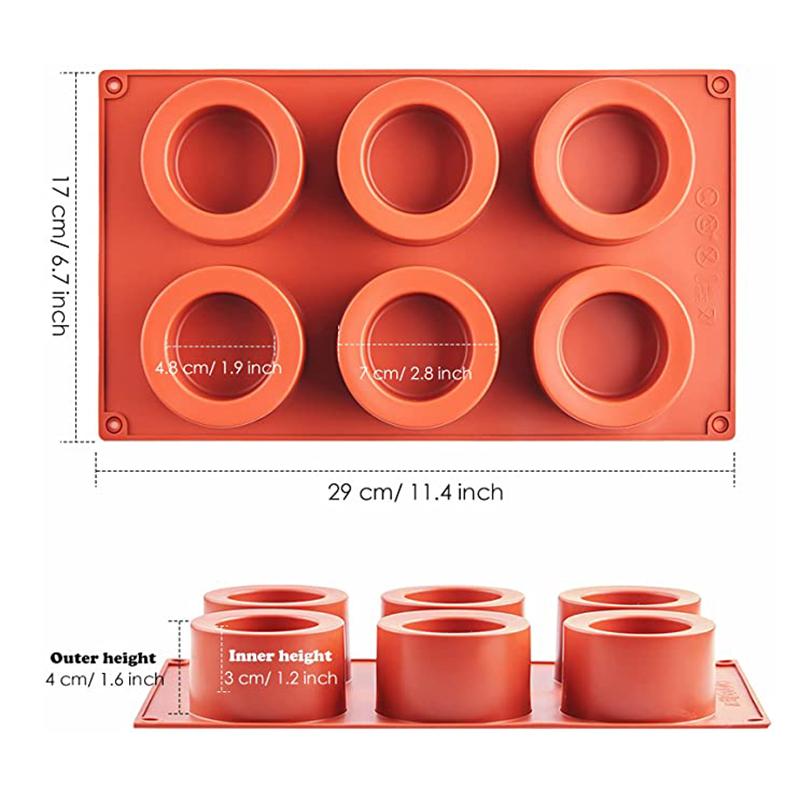 Reusable 6 Cavity Cylinder Cup Shape Mousse Cake Mold For Making Chocolate Muffin Ice S Glass Mould Kitchen Baking Tool