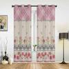 Pink Flower Leaves Window Curtains for Living Room Luxury Bedroom Curtain Kitchen Blinds Drapes Curtains