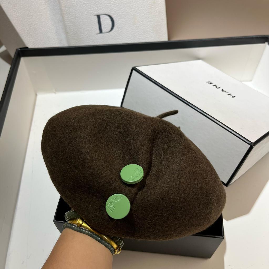High Quality Australian Wool Beret Japanese Design Irregular Octagonal Hat Star Versatile Painter Hat