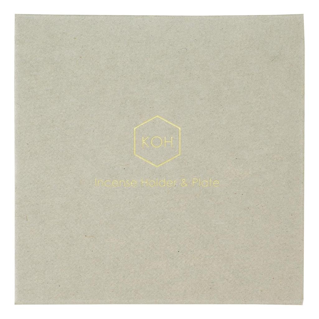 Kameyama KOH Incense Holder 1 Piece & Plate, Gray,