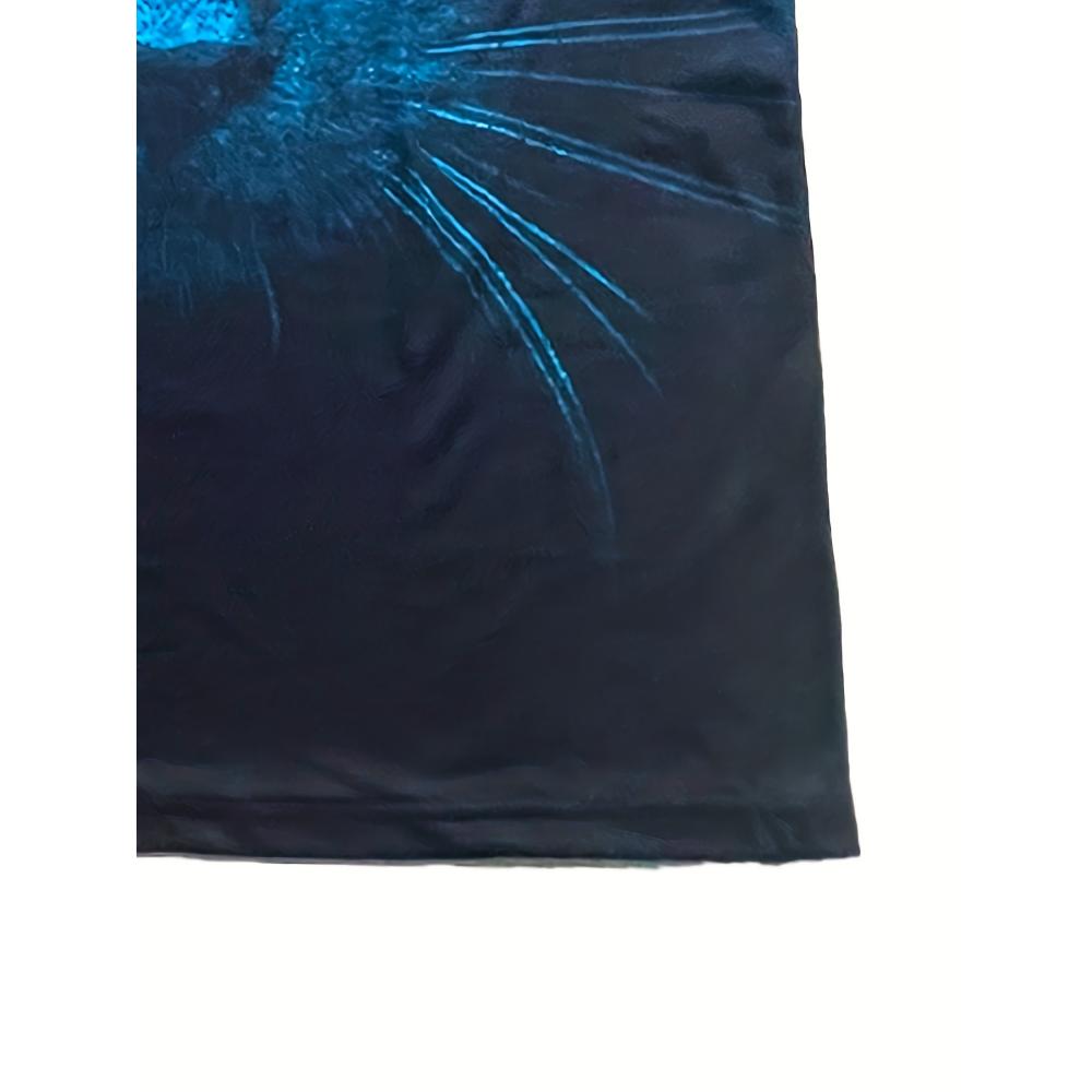 Женская повседневная футболка с длинным рукавом и уникальным принтом в виде мордочки кошки - мягкий полиэстер, круглая горловина, можно стирать в стиральной машине - идеально подходит для весны/лета/осени