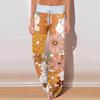 Women's Casual Sports Pants Vintage Printed Pajama Pants With Pockets