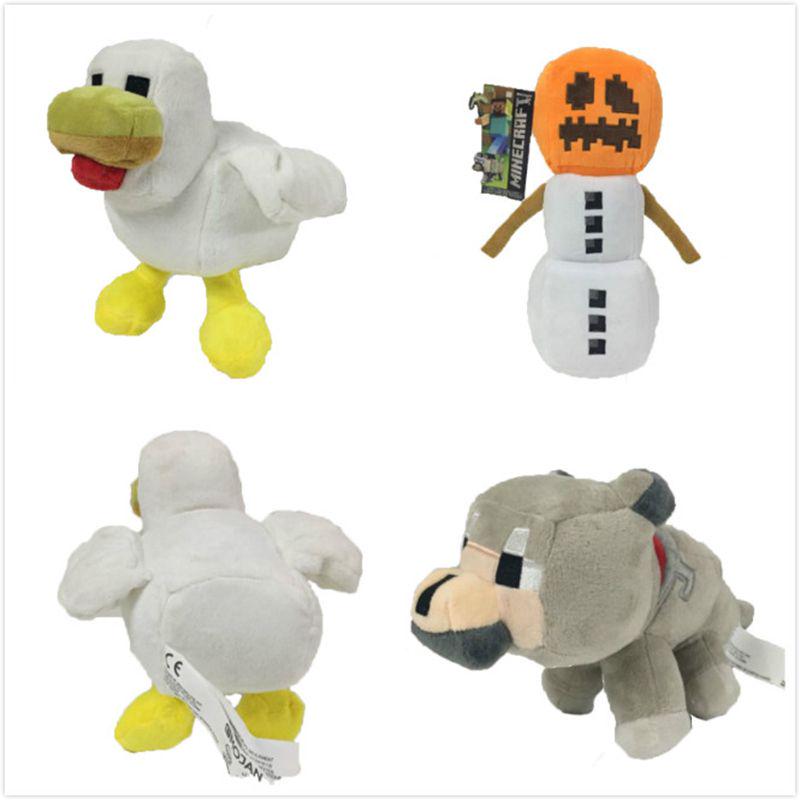 Очаровательная 20-сантиметровая плюшевая игрушка Minecraft Снежный голем Волк Цыплята Мягкая набивная игрушка Подарок