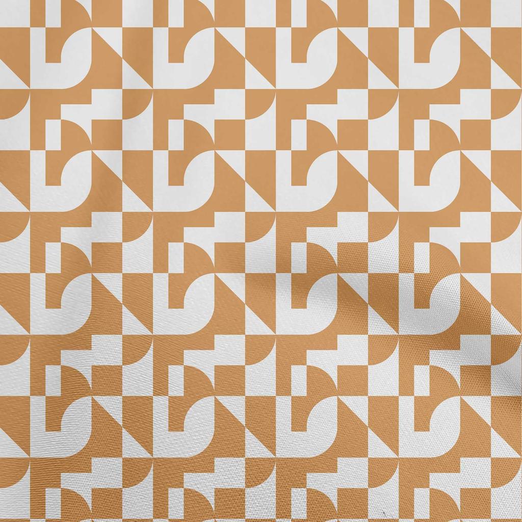 oneOone Cotton Flex Brown Fabric Geometrical Sewing Material Print Fabric By The Yard 40 Inch