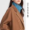ELLASSAY Women's Merino Wool Blend Double-Breasted Coat