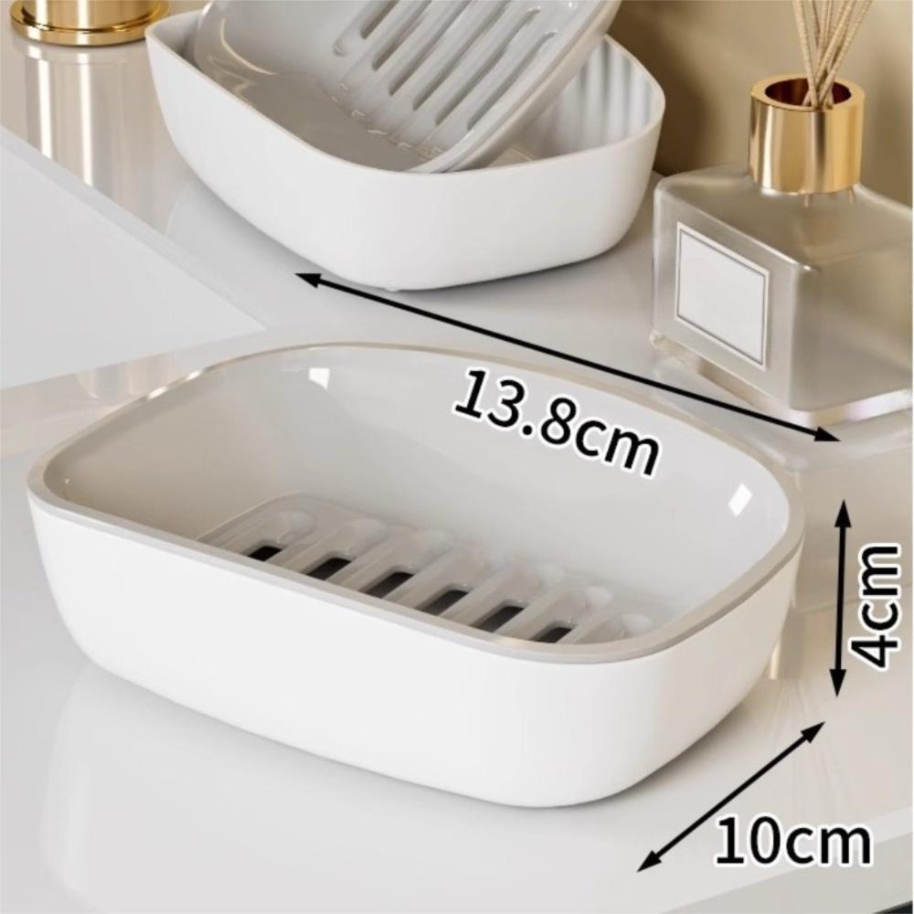 Plastic Soap Box Double-Layer Soap Storage Holder Portable Draining Soap Shelf Home Bathroom