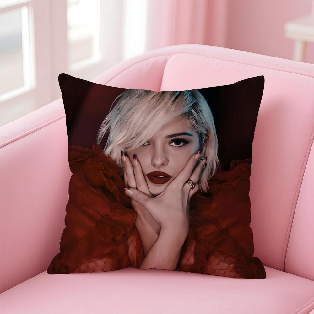Pop American Singer BBebe Rexha Cushion Cover Pillowcase Short Plush Invisible zipper Room Sofa Cushion Cover