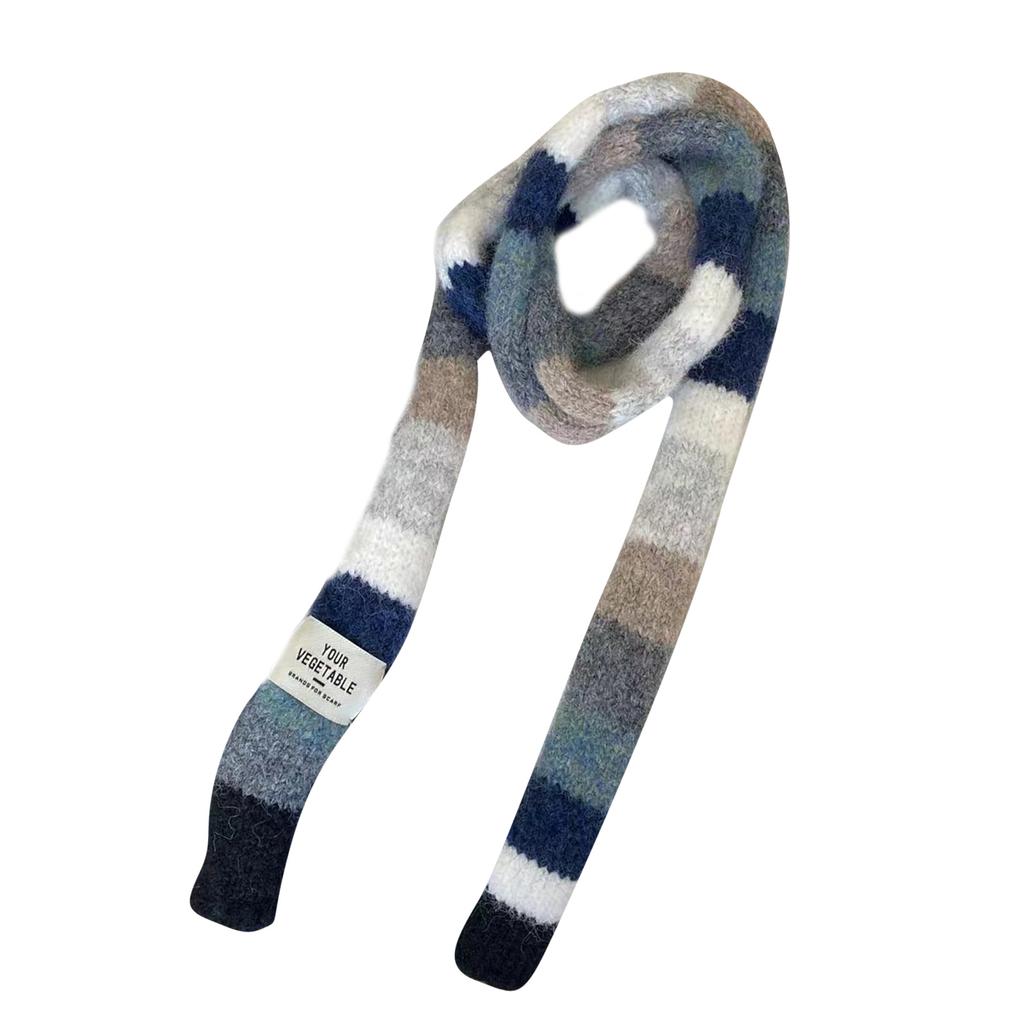 Шарф в полоску с цветными блоками, мягкие удобные шарфы, осенне-зимний шейный платок для комфорта осенью и зимой