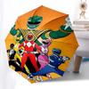 Power Rangers, Team Themed Automatic Opening and Closing Umbrella, Compact Travel Umbrella, Lightweight and Portable, Suitable for Beach Com