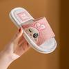 Summer Parent Child Cartoon Linen Slippers Unisex Casual Home Shoes Anti Slip Indoor Cool Slipper For Couple 24-45