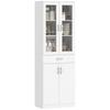 Kitchen Cabinet Buffet Cabinet with Adjustable Shelf Drawer 2 Cabinet Tall Cabinet with Glass Door 60 x 35 x 180 cm White