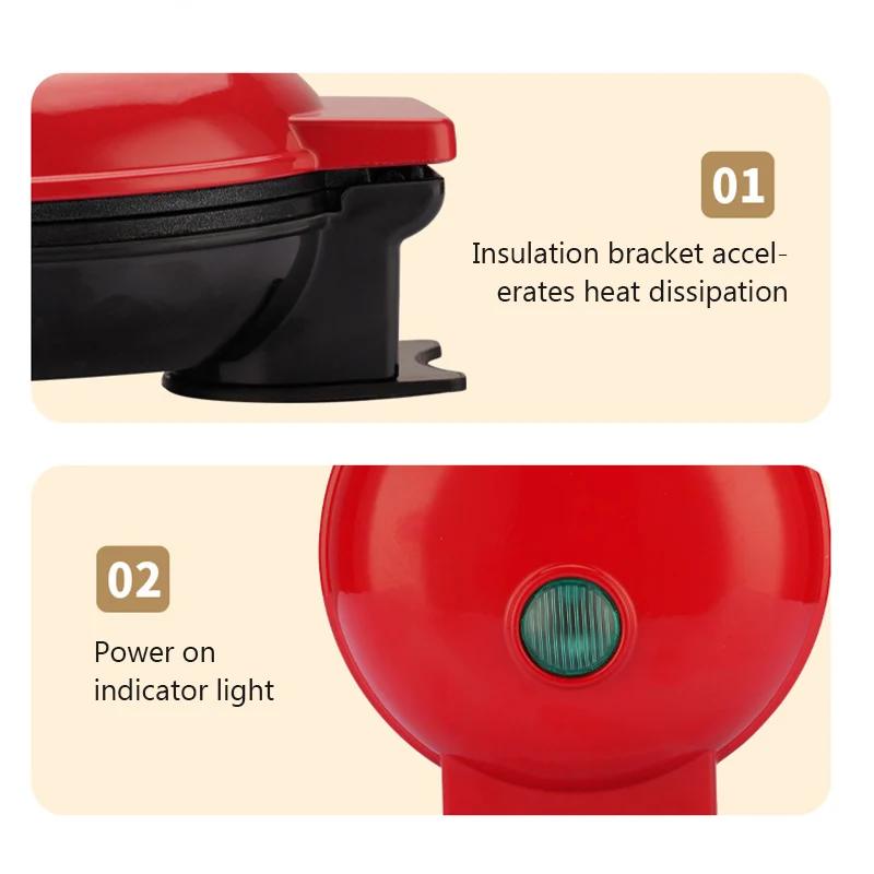 Электрическая Мини-вафельница Двусторонний нагрев Домашняя Жаровня для завтрака Кухонная Маленькая машина для приготовления десертов