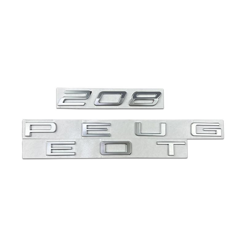 Metal Car Rear Trunk Emblem Stickers Accessories for Peugeot 208 Letters Badge Modification Decoration
