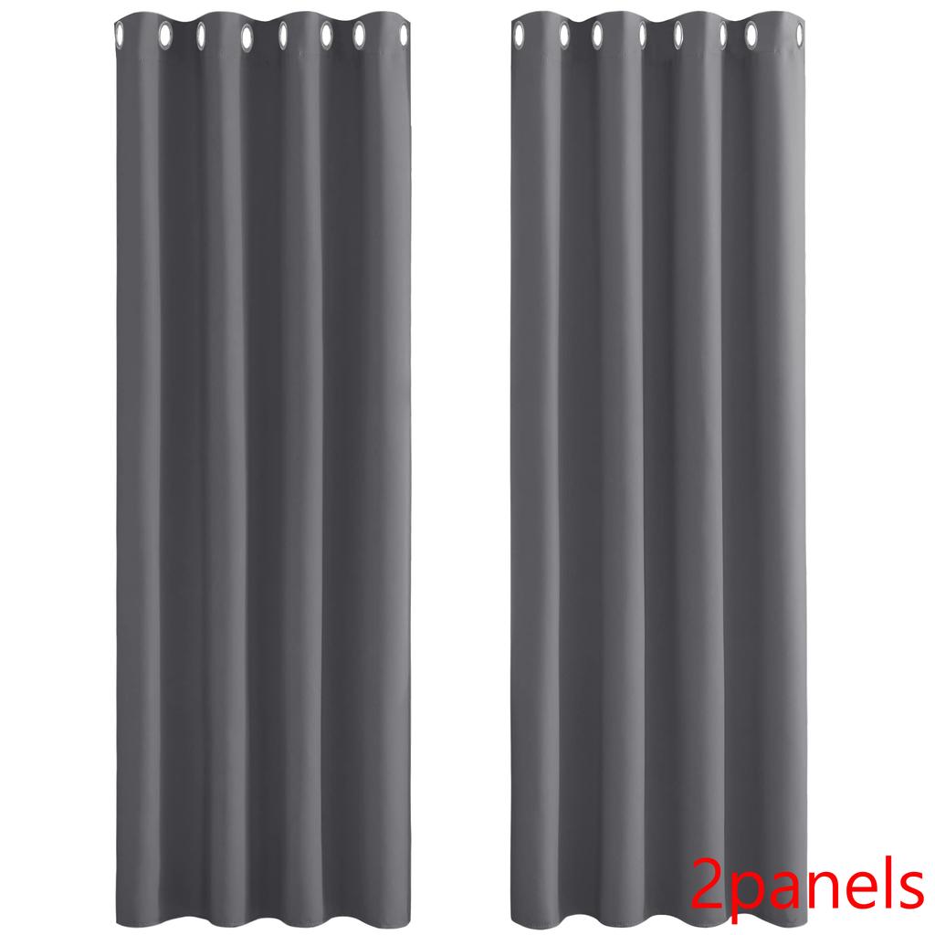 Grommet Solid Blackout Curtains for Bedroom and Living Room Window Drapes Thermal Insulated Room Darkening Curtains