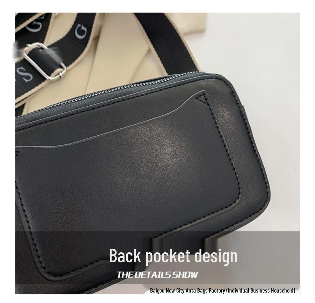 Trendy Solid Color Camera Bag with Diamond Lattice, Wide Strap & Letter Design - Women's Crossbody & Single Shoulder