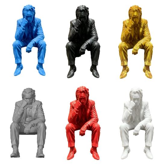 3D-печатная фигурка Мыслителя, Маленький расстроенный Клоун-сиделка на полку для гостиной, книжной полки, рабочего стола