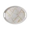 Овальный противоскользящий поднос с шелковым золотым мраморным узором Frm902A