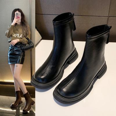 Женские ботинки Мартина 2025 новые осенне-зимние бархатные на плоской подошве челси тонкие ботильоны в британском стиле короткие ботинки корейские ботильоны