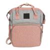 Diaper Backpack Nylon Large Capacity Warming Fashionable Multi Functional Baby Diaper Bag Pink Grey