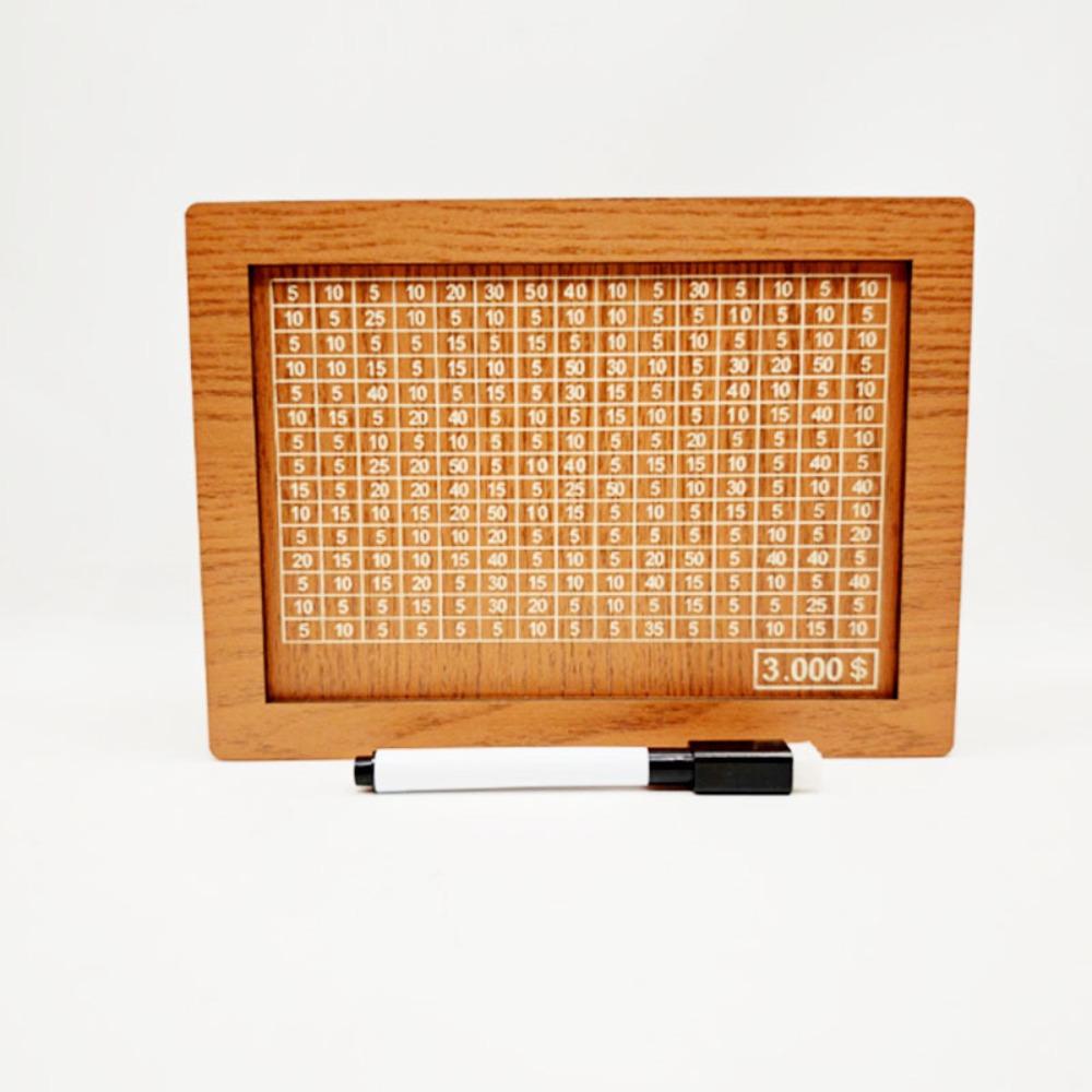 Wooden Piggy Bank Reusable Coin Tray Storage Case Home Use Money Saving Box Children