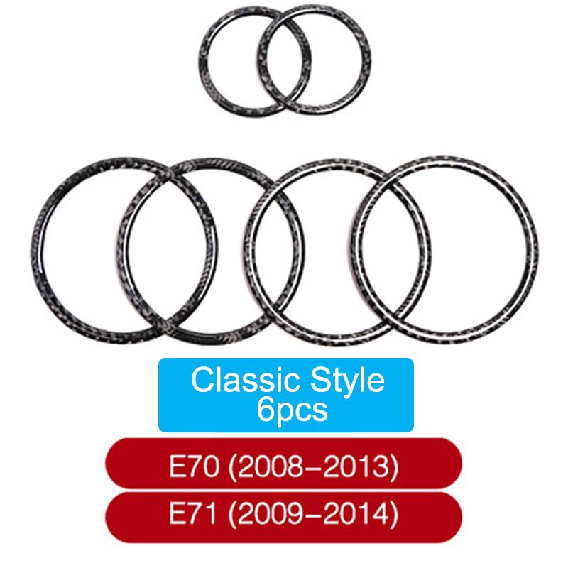 4 шт./6 шт., углеродное волокно, автомобильный дверной динамик, громкоговоритель, декоративная круглая накладка, наклейки, автоаксессуары для BMW X5 E70 X6