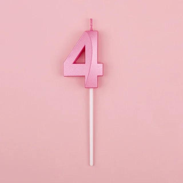 1pc Birthday Cake Topper Candles Blue Pink Birthday Digital Candle Memorial Day Party Cake Decor For Girl Boys Cake Accessories