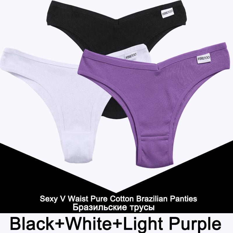 3PCS/Set Panties Women Cotton Lingerie Female Thongs Sexy Underwear Low-Rise Underpant Bikini Brazilian Briefs
