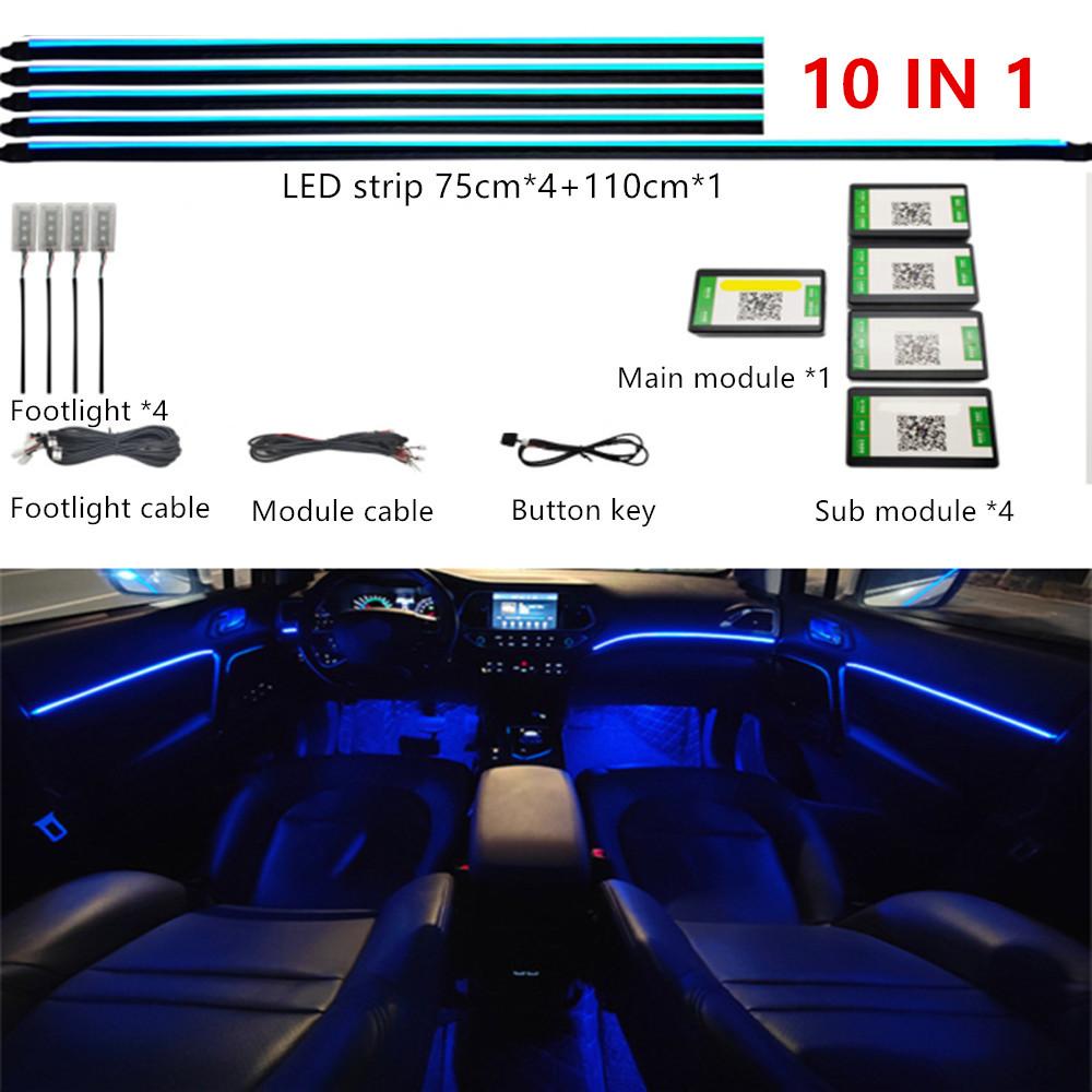 Универсальная симфоническая автомобильная подсветка 64 RGB для салона автомобиля, акриловый световод, оптоволокно, украшение автомобиля, атмосферный свет 18