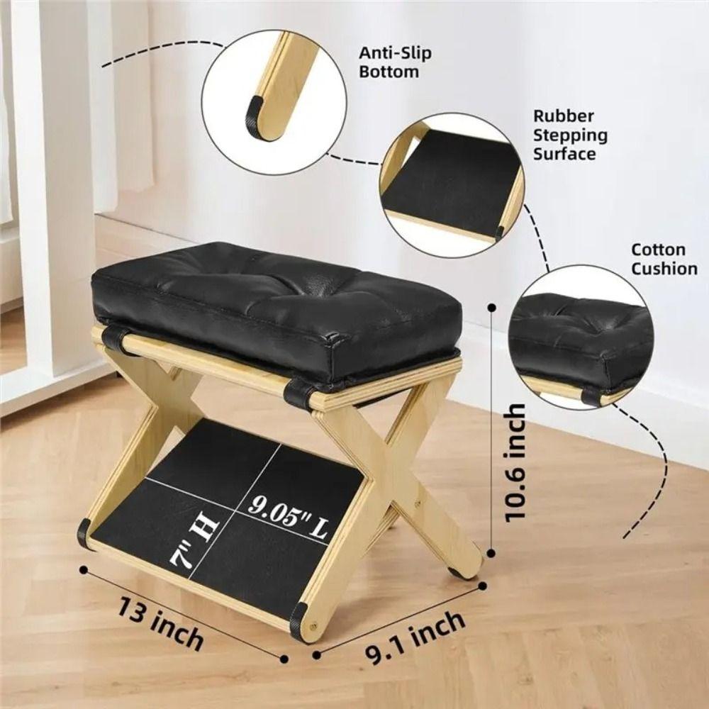 Natural Solid Wood Solid Wood Footrest Smooth Surface Office Foot Stool Home Office