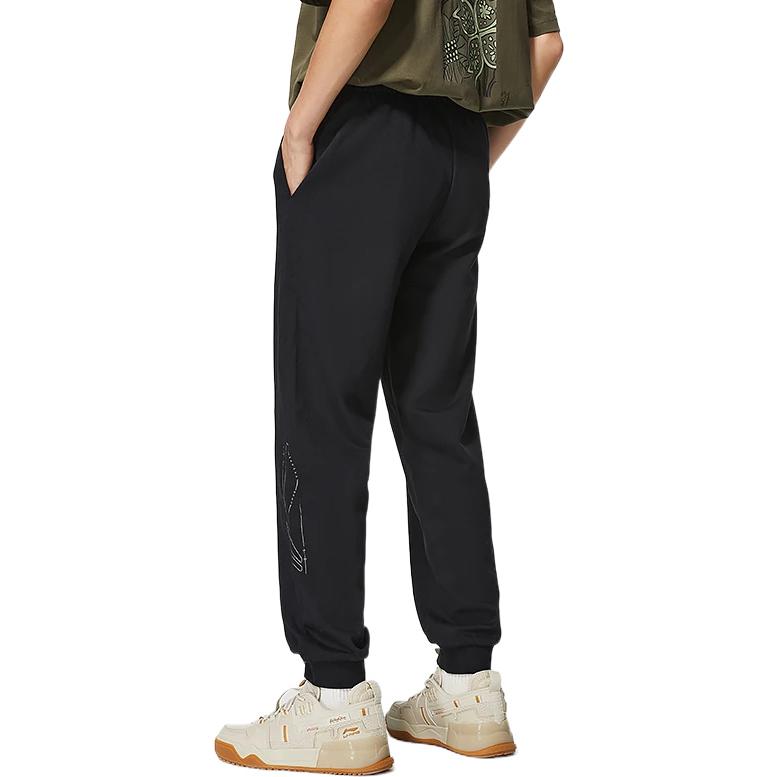Li-Ning Спортивные брюки Trend Series с вышитым логотипом, мужские, черные, AKLS677-2