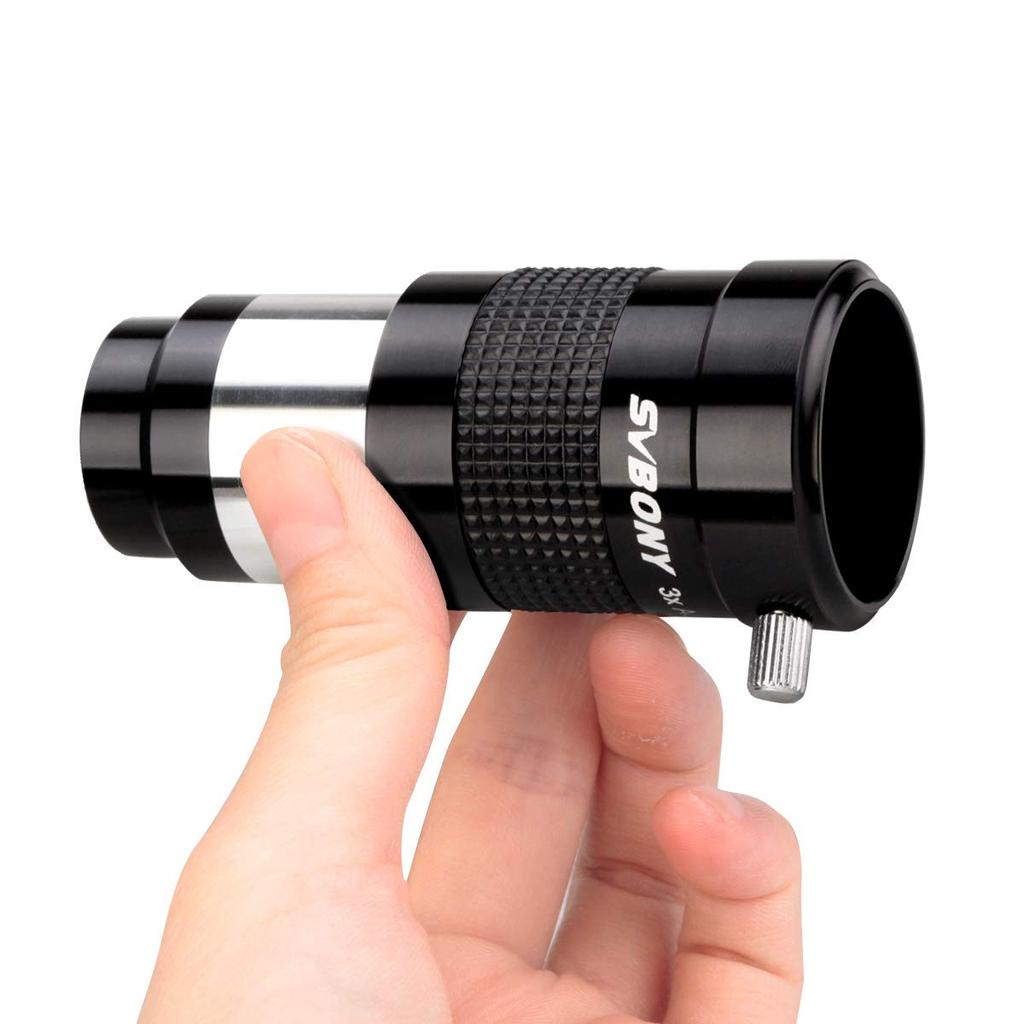 Svbony Barlow Lens Correction Lens 3x Chromatic Aberration Inch Diameter Multiplier Mirror Telescope Adapter for Astronomical Photography Black