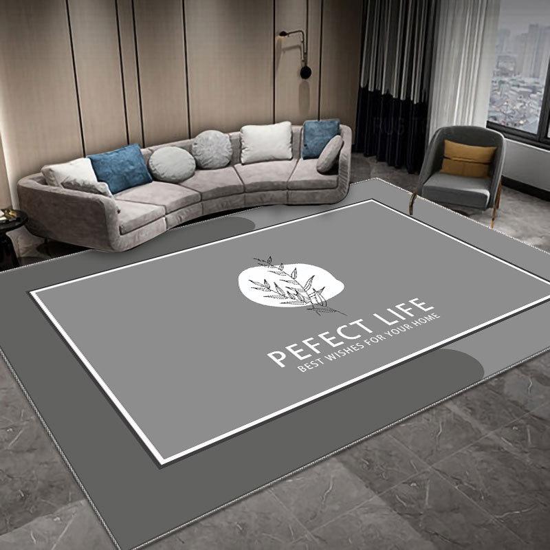 Серый геометрический роскошный ковер для гостиной – Simple Light Series Floor Mat